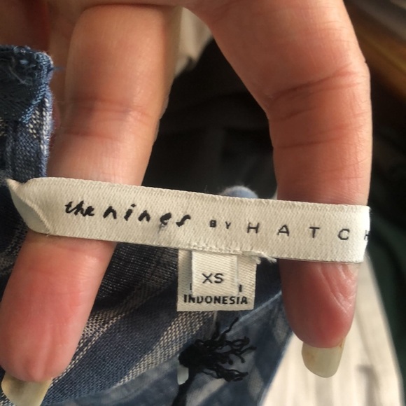 The Nines by Hatch Blue and White Maternity Jumpsuit Size XS NWT - Picture 6 of 7